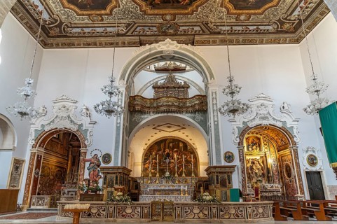 Interior of the church Chiesa Madre di Santa Maria Assunta, Polignano a Mare, Apulia, Italy