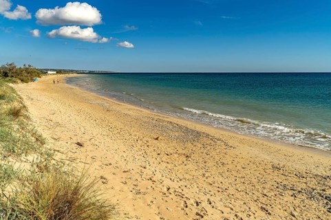 Torre Pali beach in Salve, Apulia, Italy