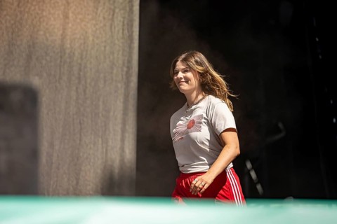 Eva Briegel, singer of the band Juli at the Superbloom Festival, day 2 in the Olympiapark, Munich,