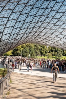 Festival visitors waiting for admission to the Superbloom Festival, day 2 at the Olympiapark,