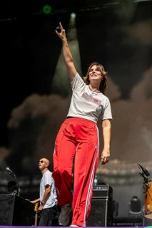 Eva Briegel, singer of the band Juli at the Superbloom Festival, day 2 in the Olympiapark, Munich,