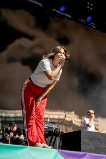 Eva Briegel, singer of the band Juli at the Superbloom Festival, day 2 in the Olympiapark, Munich,