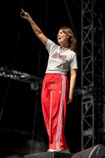 Eva Briegel, singer of the band Juli at the Superbloom Festival, day 2 in the Olympiapark, Munich,
