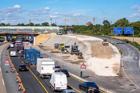 Long-term closure of the slip road from the A40 towards Venlo onto the A3 to Cologne, for three
