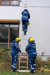 Emergency services from the infrastructure specialist group set up water, sewage, electricity and