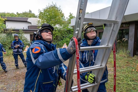 Emergency services from the infrastructure specialist group set up water, sewage, electricity and