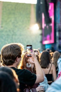 Visitor films the performance of Nelly Furtado at the Superbloom Festival, Day 1 at the