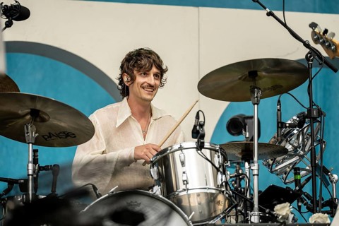 Bungo Jonas (drummer) from Roy Bianco & The Abbrunzati Boys at the Superbloom Festival, Day 1 at