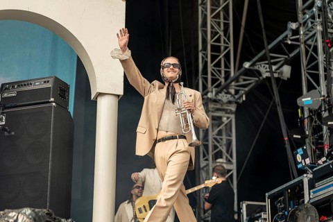 Blechkofler (trumpeter) by Roy Bianco & The Abbrunzati Boys at the Superbloom Festival, Day 1 at