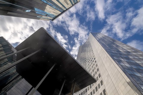City skyscraper at Augustusplatz, Saxony, Germany, 26 August 2025 < english> City skyscraper at