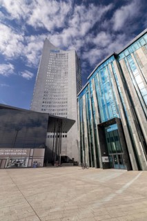 City skyscraper at Augustusplatz, Saxony, Germany, 26 August 2025 < english> City skyscraper at