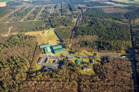Aerial photo, Keller Pyro, storage facility for rent in Olfen, forest area Hullerner Straße,