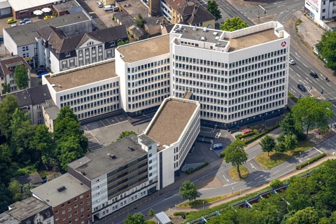 Aerial photo, employment agency, job centre, Oberhausen, Ruhr area, North Rhine-Westphalia,
