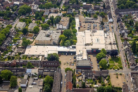 Aerial view, furniture store XXXLutz Rück, Abendfrieden Service GmbH Seniorenzentrum, Oberhausen,