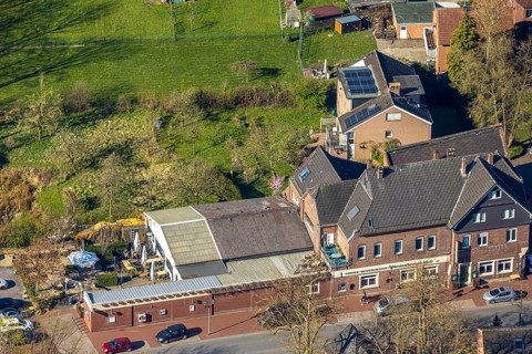 Aerial photo, Plettenberger Hof Hotel and Restaurant, Nordkirchen, Münsterland, North