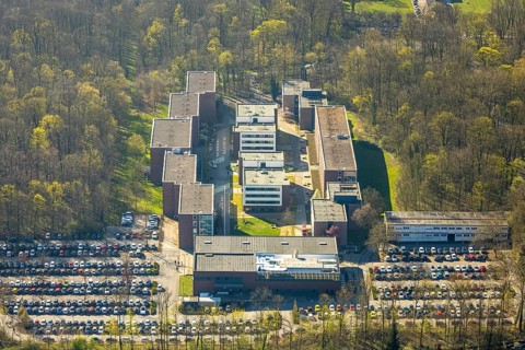 Aerial photograph, North Rhine-Westphalia School of Finance, at Nordkirchen Castle, Nordkirchen,
