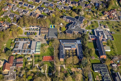 Aerial view, Vestische Caritas-Kliniken GmbH Kinderheilstätte, Maximlian-Kolbe-Schule, Nordkirchen,