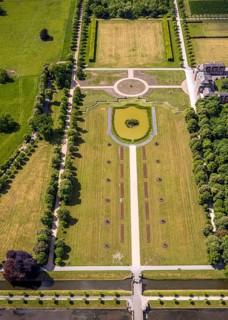 Aerial view, Nordkirchen Castle and Castle Park, Oranienburg, Orangery, former residence of the