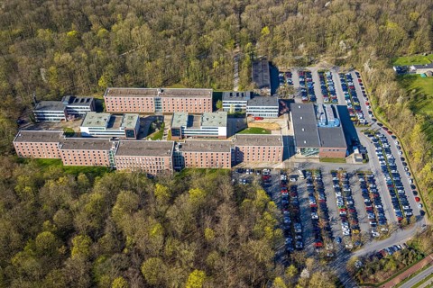 Aerial photograph, North Rhine-Westphalia School of Finance, at Nordkirchen Castle, Nordkirchen,