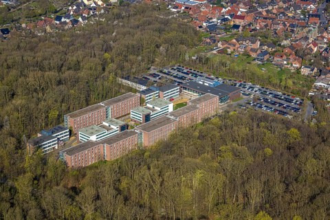 Aerial photograph, North Rhine-Westphalia School of Finance, at Nordkirchen Castle, Nordkirchen,