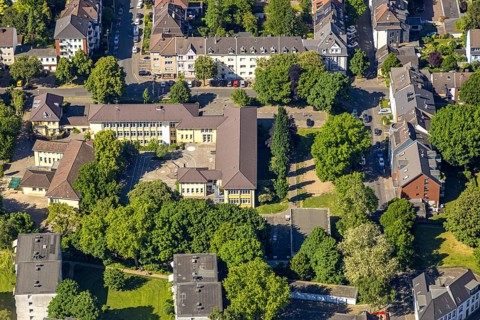 Aerial view, Pestalozzi School - Städt. Primary School Bülowstraße and Städt. Day care centre for