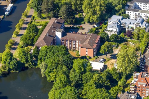 Aerial view, Franziskushaus retirement home, Luisental, right construction site Alte Troostsche
