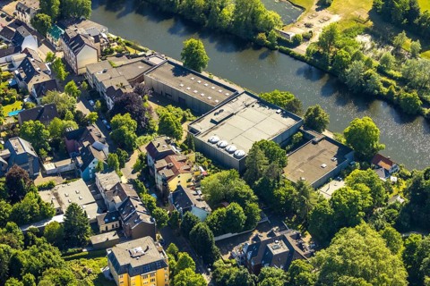 Aerial view, Waterworks Dohne, Old Town I - Southwest, Mülheim an der Ruhr, Ruhr area, North