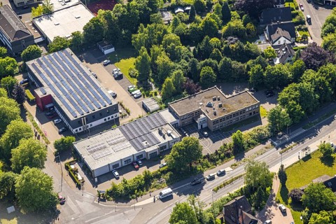Aerial view, health centre at Essen/Mülheim airport, Holthausen - south-east, Mülheim an der Ruhr,