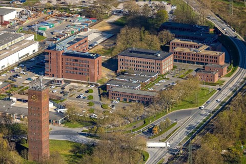 Aerial view, Energy und Services GmbH at Remondis Lippewerk Recycling Centre, Lippholthausen,