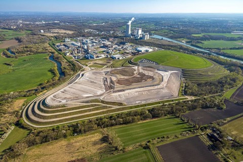 Aerial view, Landfill at Lünener Straße, Remondis Lippewerk Recycling Centre and Trianel