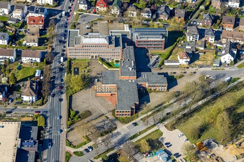 Aerial photo, Lippe Berufskolleg Lünen, Lünen, Ruhr area, North Rhine-Westphalia, Germany,