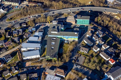 Aerial view, GFO Kliniken Südwestfalen - St. Josefs-Hospital Lennestadt Allgemeinkrankenhaus und