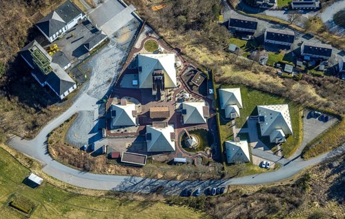 Aerial view, Galileo Park, Sauerland Pyramids, Meggen, Lennestadt, Sauerland, North