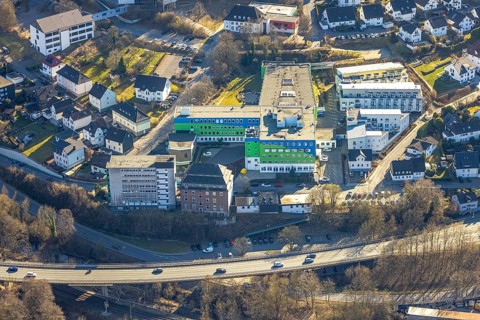Aerial view, GFO Kliniken Südwestfalen - St. Josefs-Hospital Lennestadt Allgemeinkrankenhaus und