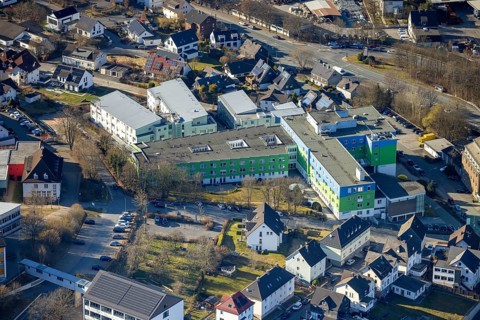 Aerial view, GFO Kliniken Südwestfalen - St. Josefs-Hospital Lennestadt Allgemeinkrankenhaus und