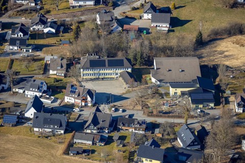 Aerial view, St. Katharina Catholic Primary School and Kindergarten Heinsberg, Kirchhundem,