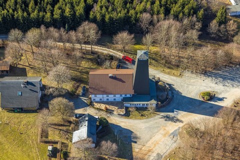 Aerial photo, Rhein-Weser-Turm, restaurant and mountain inn with observation tower, Oberhundem,