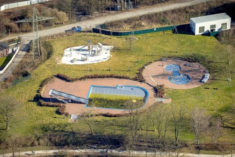 Aerial view, Strandhaus Salitos Beach Hengsteysee Beach Club on the southern shore of Hengstey,