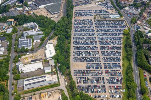 Aerial view, commercial area Beuler Höhe and commercial area Nierenhofer Straße, former O&K site