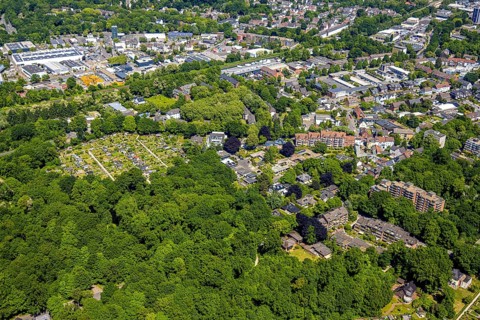 Aerial view, residential area between Nordring and Lüdemannsweg with allotment garden association