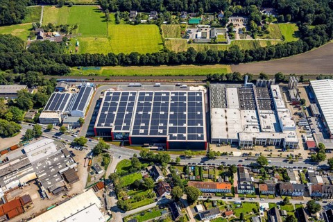 Aerial view, industrial estate Beisenstraße factory premises C.Jul. Herbertz GmbH - Swiss-Commerce