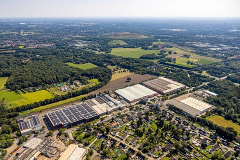 Aerial view, industrial estate Beisenstraße factory premises C.Jul. Herbertz GmbH - Swiss-Commerce