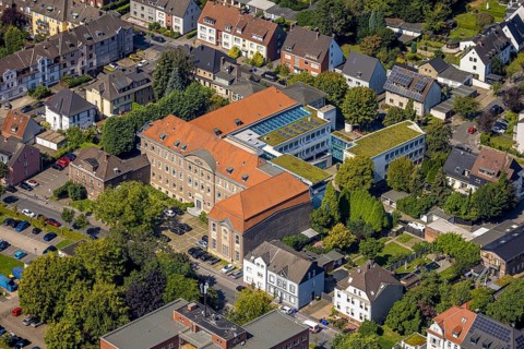 Aerial view, Städtisches Ratsgymnasium, Gladbeck, Ruhr area, North Rhine-Westphalia, Germany