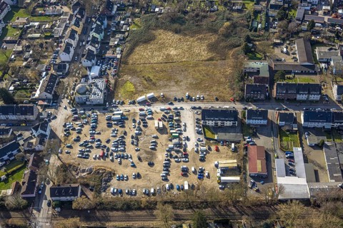 Aerial view, Mosque DITIB- Turkish Islamic Community of Gladbeck, Wielandstraße corner Bramsfeld,