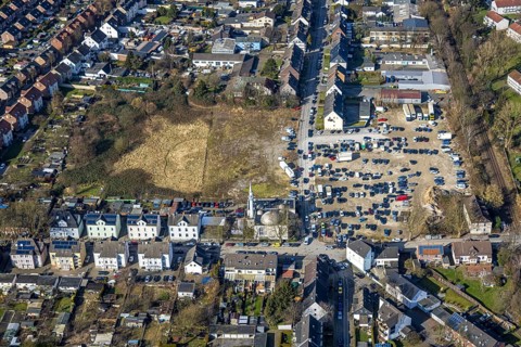 Aerial view, Mosque DITIB- Turkish Islamic Community of Gladbeck, Wielandstraße corner Bramsfeld,