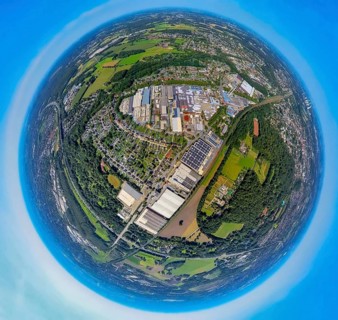 Aerial view, Rockwool industrial estate, Rockwool factory premises, Bottroper Straße and