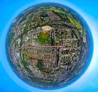 Aerial view, mosque DITIB- Turkish Islamic Community of Gladbeck, Wielandstraße corner Bramsfeld,