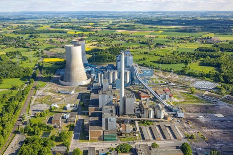 Aerial photo, RWE power plant Westfalen, Lippborg, Lippetal, Ruhr area, North Rhine-Westphalia,