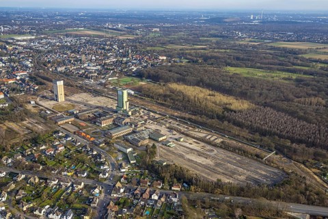 Aerial view, former DSK Lippe Westerholt mine, new neighbourhood for climate-friendly working and