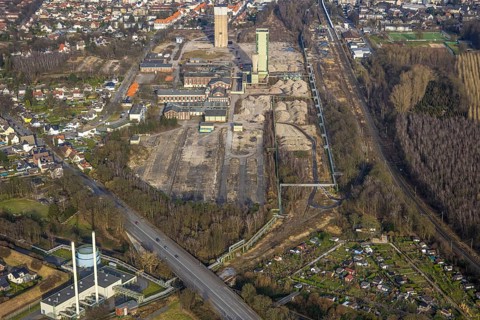 Aerial view, former DSK Lippe Westerholt mine, new neighbourhood for climate-friendly working and